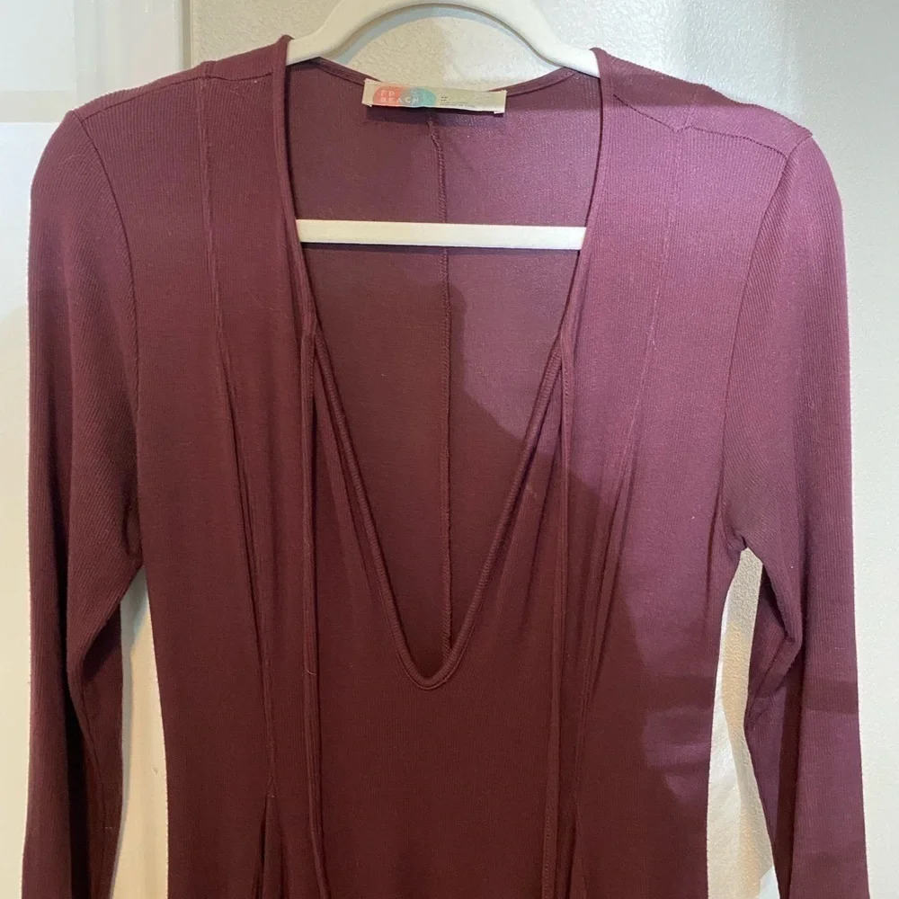 Free People Beach | Burgundy Picnic Mini Dress XS B10